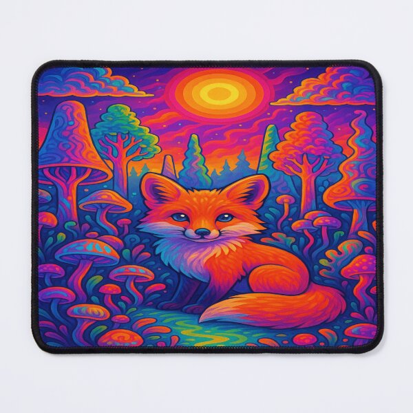Item preview, Psychedelic Fox – Vibrant Neon Forest Art | Colorful Fantasy Illustration by Print Art Deluxe designed and sold by ART PRINT DELUXE STUDIO.