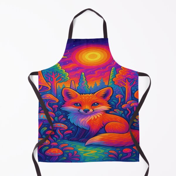 Item preview, Psychedelic Fox – Vibrant Neon Forest Art | Colorful Fantasy Illustration by Print Art Deluxe designed and sold by ART PRINT DELUXE STUDIO.