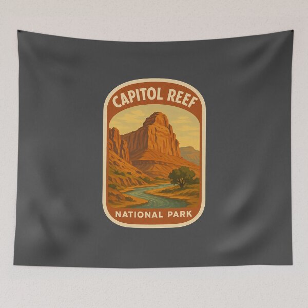 Item preview, Vintage American National Park Print: capitol reef designed and sold by PinUpPizzazz.