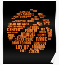 Basketball Motivational Word Cloud Design for Men and Women Poster