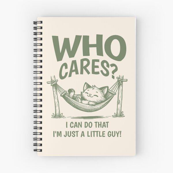 Item preview, "Who cares? I'm just a little guy!" – Cute cat in hammock meme T-shirt designed and sold by RMD-Design.