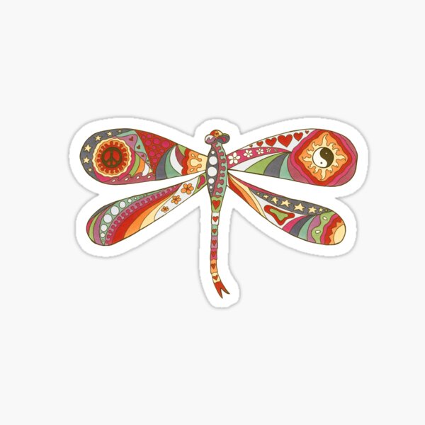 Item preview, Vintage Psychedelic Dragonfly designed and sold by Kellie Espie Art.