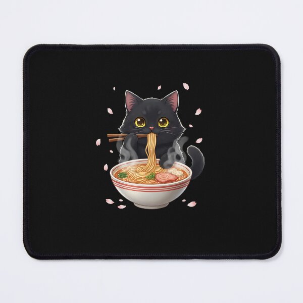 Item preview, Kawaii Cat Eating Ramen Noodles Funny Anime Gift Girls Teens designed and sold by MOHITSALVI.