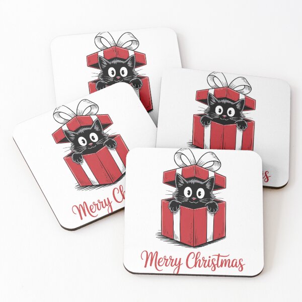Item preview, Draw Cat In Gift Box With Small Heart For Merry Christmasa Dat designed and sold by VladoZork.