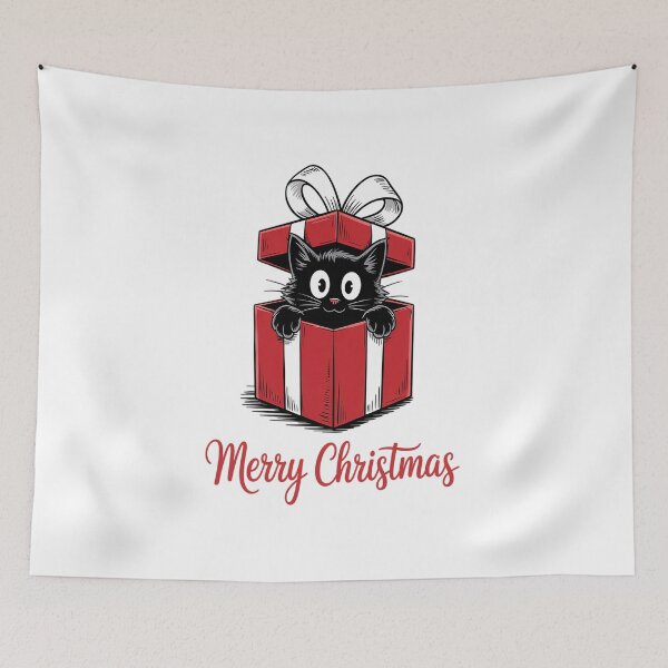 Item preview, Draw Cat In Gift Box With Small Heart For Merry Christmasa Dat designed and sold by VladoZork.
