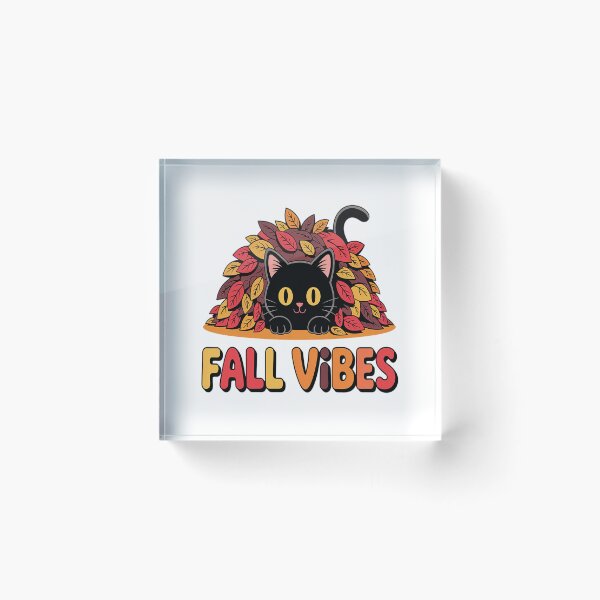 Item preview, Fall Cat  Cute Black Cat in Autumn Leaves designed and sold by VladoZork.
