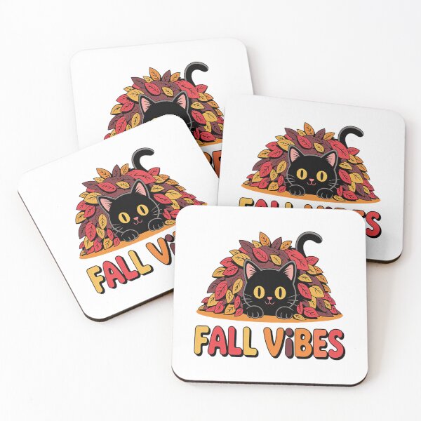 Item preview, Fall Cat  Cute Black Cat in Autumn Leaves designed and sold by VladoZork.