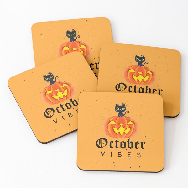Item preview, October Vibes — Black Cat on a Pumpkin designed and sold by Novel Works Studio.