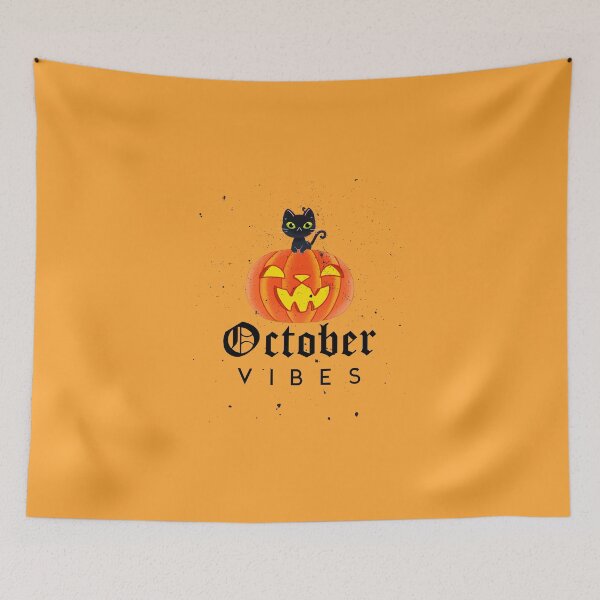 Item preview, October Vibes — Black Cat on a Pumpkin designed and sold by Novel Works Studio.