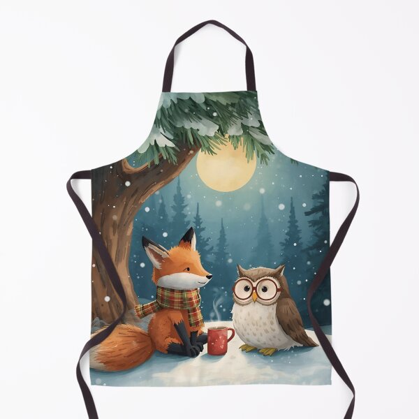 Item preview, Fox and Owl Sharing Secrets at Night designed and sold by WildlifeWhimsy.