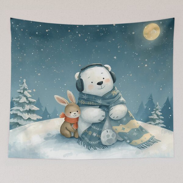 Item preview, Stargazing Bunny and Polar Bear in Winter designed and sold by WildlifeWhimsy.