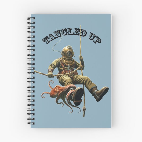 Item preview, Vintage Diver with Diving Helmet on a Rope with an Octopus Around his Ankle URM designed and sold by urmaddad.