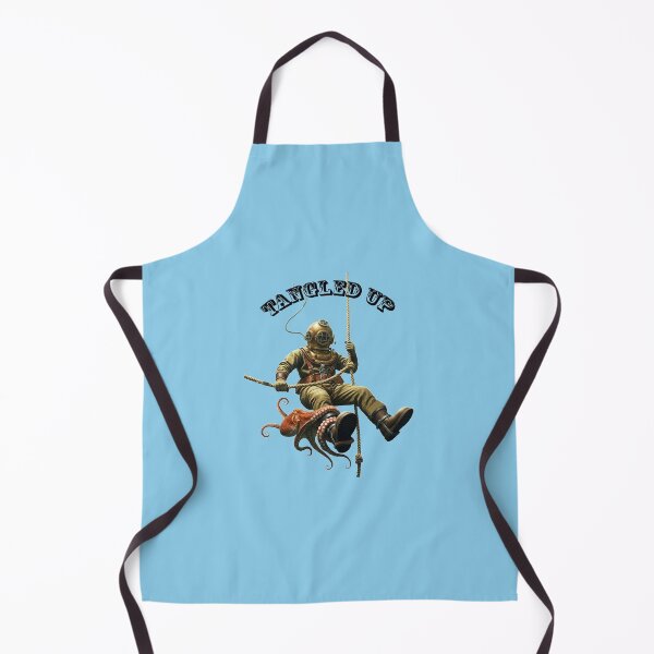 Item preview, Vintage Diver with Diving Helmet on a Rope with an Octopus Around his Ankle URM designed and sold by urmaddad.