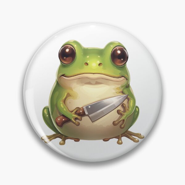 Item preview, Frog With Knife – Chaotic Cute Design designed and sold by JeeFoSnP.