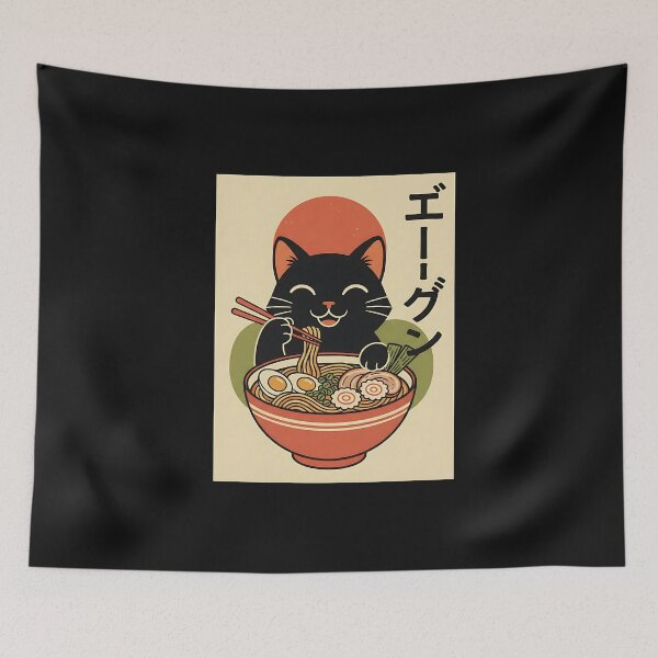 Item preview, Kawaii Ramen Cat Anime Japanese Noodle Bowl Chibi Kitty  designed and sold by TalalosART.