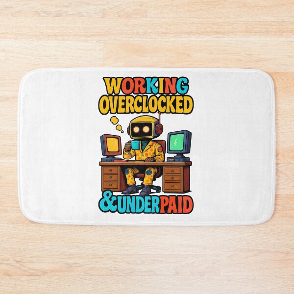 Item preview, Overclocked & Underpaid - Glitch Core AI Burnout  designed and sold by Dazzle-Sizzle.