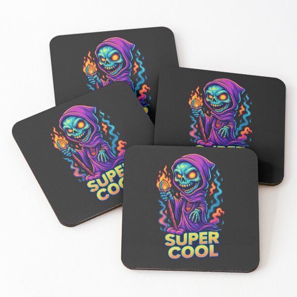 Item preview, SUPER COOL Grim Reaper Wizard – Neon Skull Cartoon designed and sold by Thaivi Design.