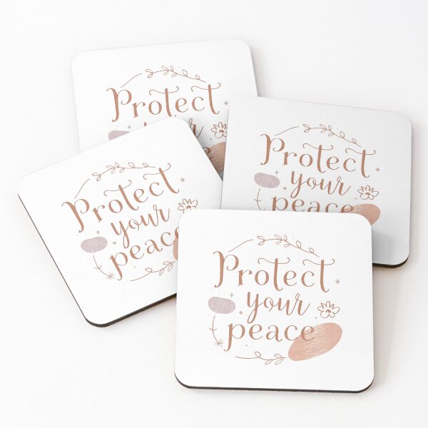 Item preview, Protect Your Peace — Cozy Self-Care Quote Design designed and sold by WovennDesigns.