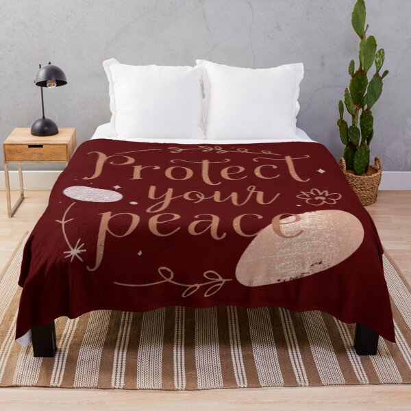 Item preview, Protect Your Peace — Cozy Self-Care Quote Design designed and sold by WovennDesigns.