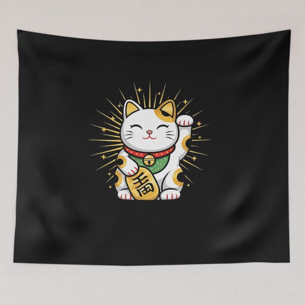 Item preview, Lucky Cat Maneki Neko Japanese Fortune Waving Charm Art  designed and sold by TalalosART.