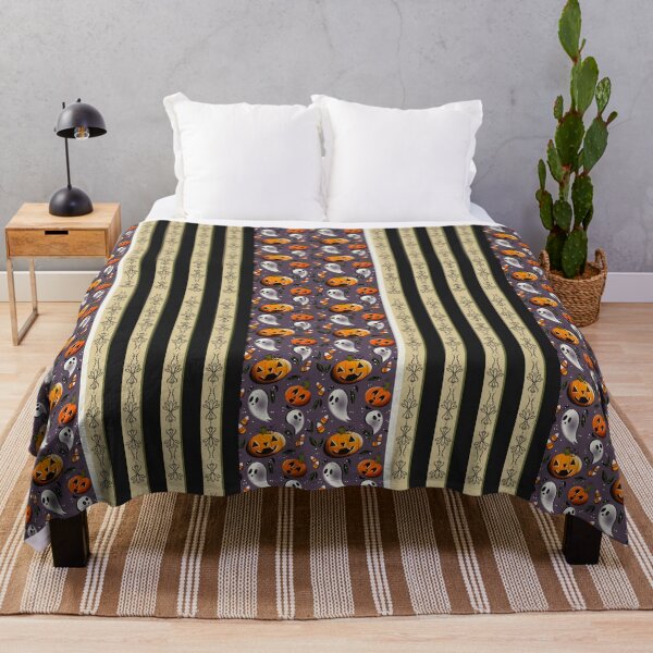 Item preview, Jack-o-Ghost Quilt:Purple designed and sold by WhaleAndAphid.