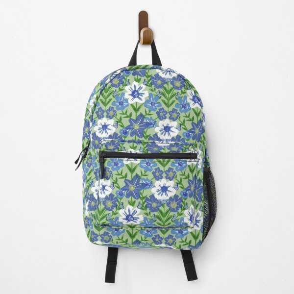 Item preview, Garden Butterflies on Green – Blue Floral Seamless Pattern for Nature Lovers designed and sold by DeBellDesigns.