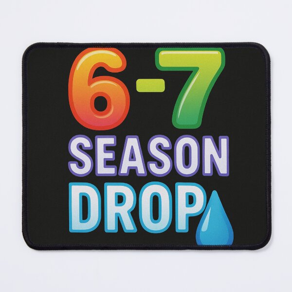 Item preview, 6-7 Season Drop Meme T-Shirt | Gen Alpha Brainrot Shirt | Icy Blue Drip Funny Meme-Core Tee | Viral 67 Trend Gift UK designed and sold by Viral Trends Merch.