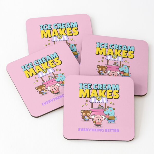 Item preview, Ice Cream Makes Everything Better – Kawaii Animals at the Ice Cream Stand designed and sold by Novel Works Studio.