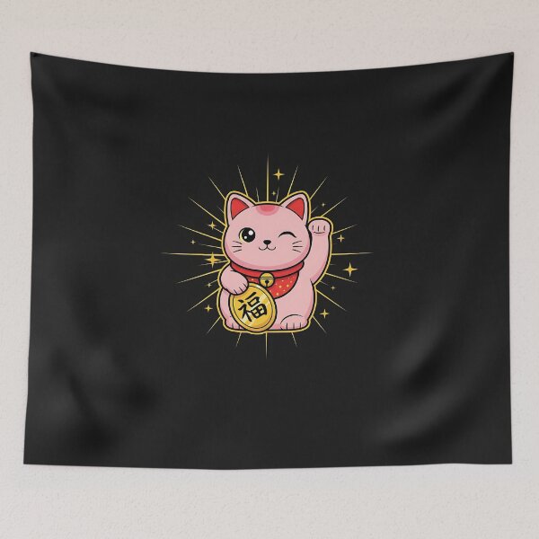 Item preview, Lucky Cat Maneki Neko Japanese Fortune Waving Charm Art designed and sold by diyoor.