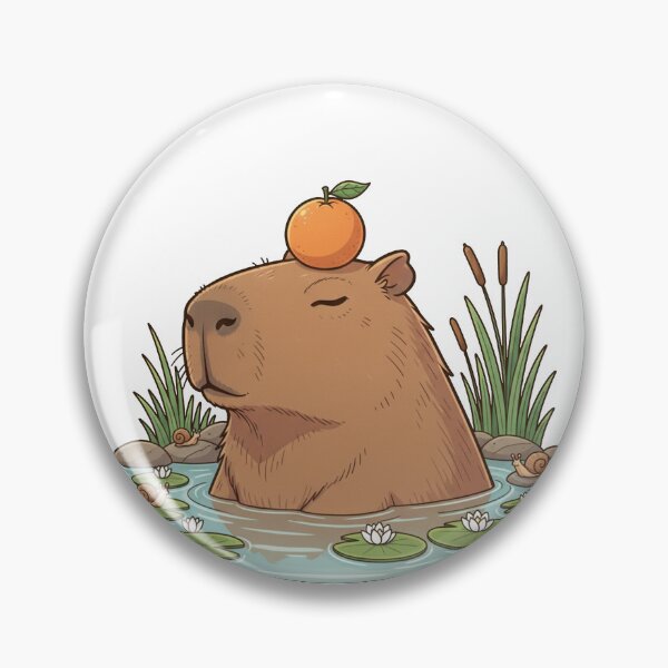 Item preview, Chill Capybara with Orange designed and sold by PastelPopShop.