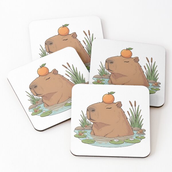 Item preview, Chill Capybara with Orange designed and sold by PastelPopShop.