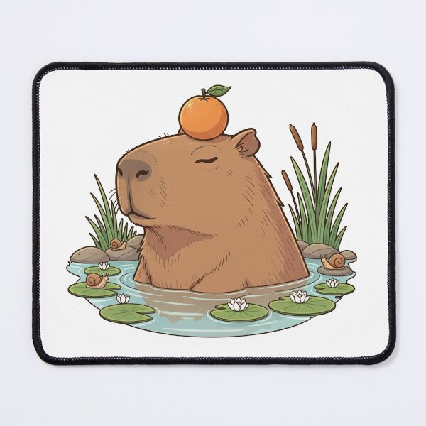 Item preview, Chill Capybara with Orange designed and sold by PastelPopShop.