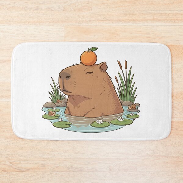 Item preview, Chill Capybara with Orange designed and sold by PastelPopShop.