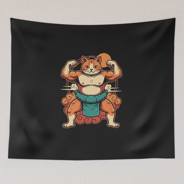 Item preview, Orange Cat Sumo Wrestler Funny Japanese Art Men Women Kids  designed and sold by diyoor.