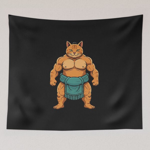 Item preview, Orange Cat Sumo Wrestler Funny Japanese Art Men Women Kids designed and sold by diyoor.