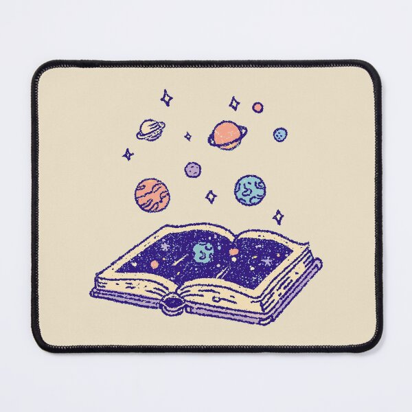 Item preview, Space Planets Galaxy Book, textured retro cosmic illustration designed and sold by Magnificent Lizard.