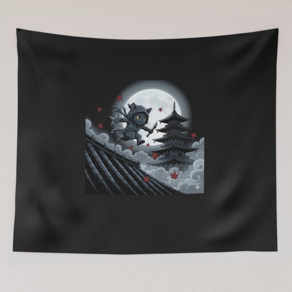 Item preview, Ninja Cat Stealth Attack Japanese Ninja Cat Warrior designed and sold by diyoor.