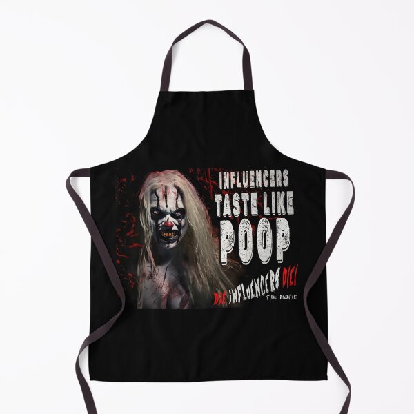 Item preview, Horror Clown T‑Shirt – “Influencers Taste Like Poop” Scary Clown Graphic Tee, Dark Humor Halloween Shirt designed and sold by Psychoactive Circus Merch.