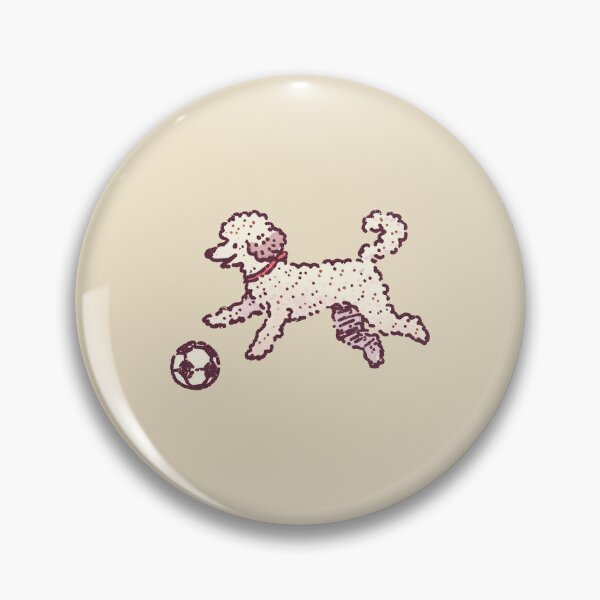 Item preview, Soccer Football Poodle, playful retro stipple illustration designed and sold by Magnificent Lizard.