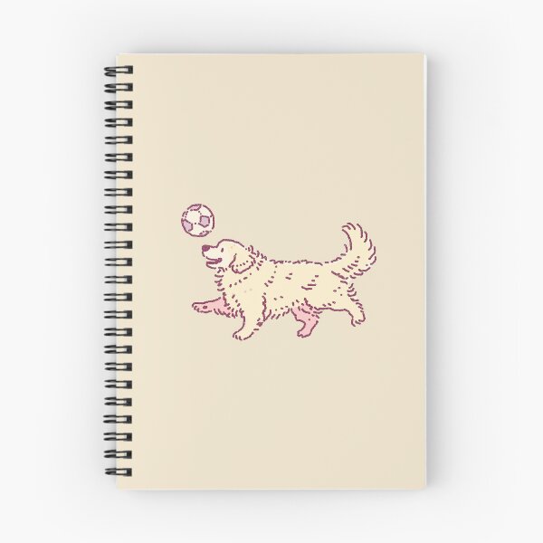 Item preview, Soccer Football Golden Retreiver, playful dotwork illustration designed and sold by Magnificent Lizard.
