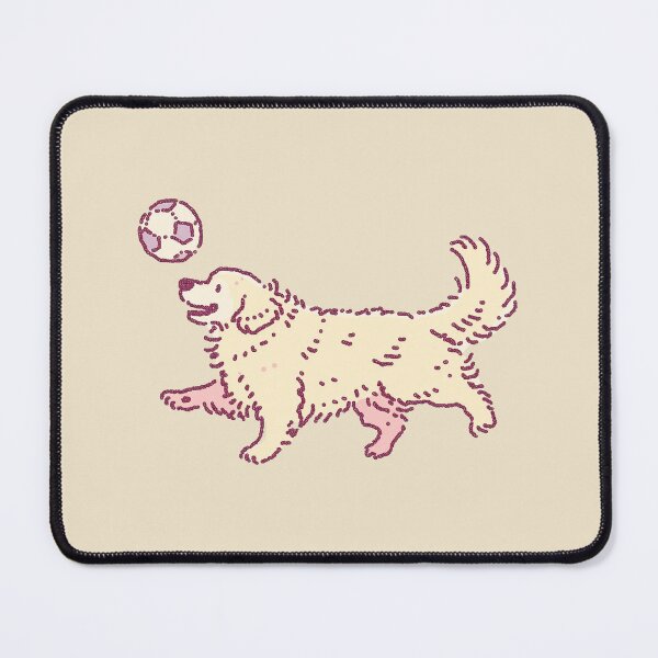 Item preview, Soccer Football Golden Retreiver, playful dotwork illustration designed and sold by Magnificent Lizard.