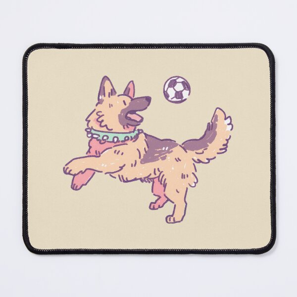 Item preview, Soccer Football German Shepherd, playful pastel sketch designed and sold by Magnificent Lizard.