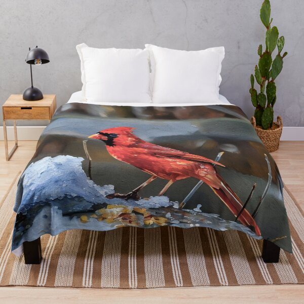 Item preview, Red Cardinal at Winter Feeder designed and sold by tomorrowsart.