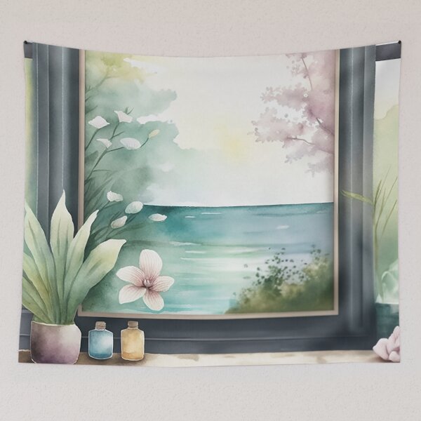 Item preview, Tranquil Tides - Soothing Watercolor Washes for Serene Relaxation Spaces designed and sold by PaintbrushPlace.