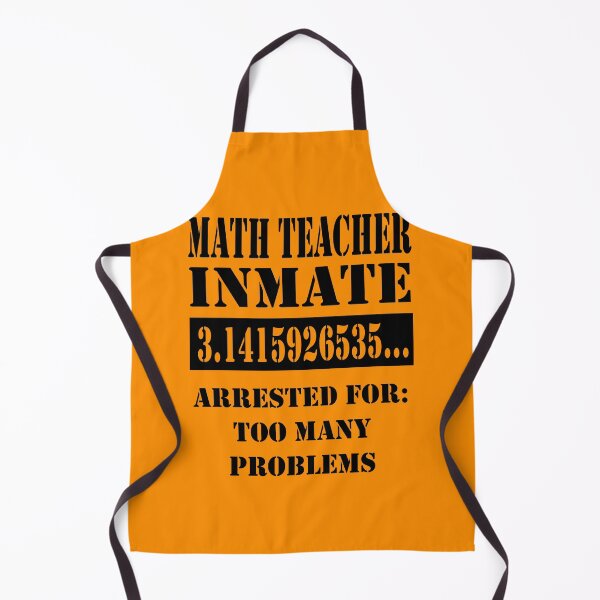 Item preview, Funny Nerdy Math Teacher Inmate Pi Day Arrested For Too Many Problems Black Text designed and sold by MathWare MathClips.