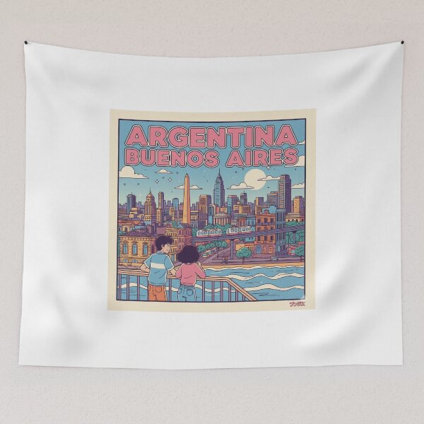 Item preview, Retro Anime Argentina Buenos Aires Travel T Shirt Design designed and sold by ANIMEX00.