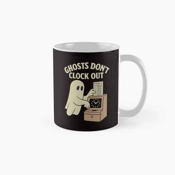 Item preview, Ghosts Don’t Clock Out Vintage Horror Humor for Burnout Souls designed and sold by Artpicto.