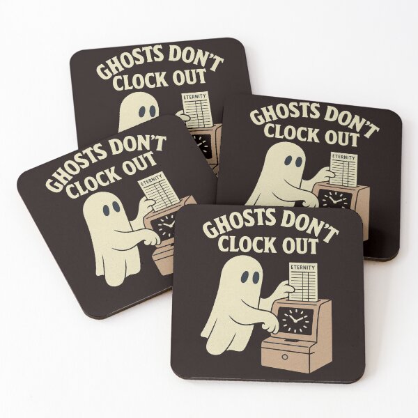 Item preview, Ghosts Don’t Clock Out Vintage Horror Humor for Burnout Souls designed and sold by Artpicto.