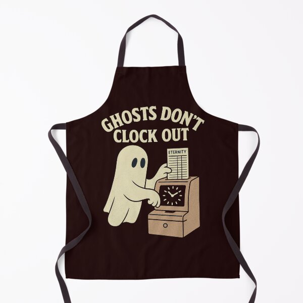 Item preview, Ghosts Don’t Clock Out Vintage Horror Humor for Burnout Souls designed and sold by Artpicto.