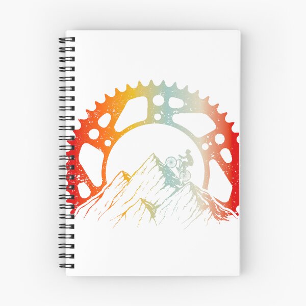 Item preview, Mountain Bike Chainring Sunset – MTB Rider on Peak | Vintage Distressed Cycling Art designed and sold by DavidMay.